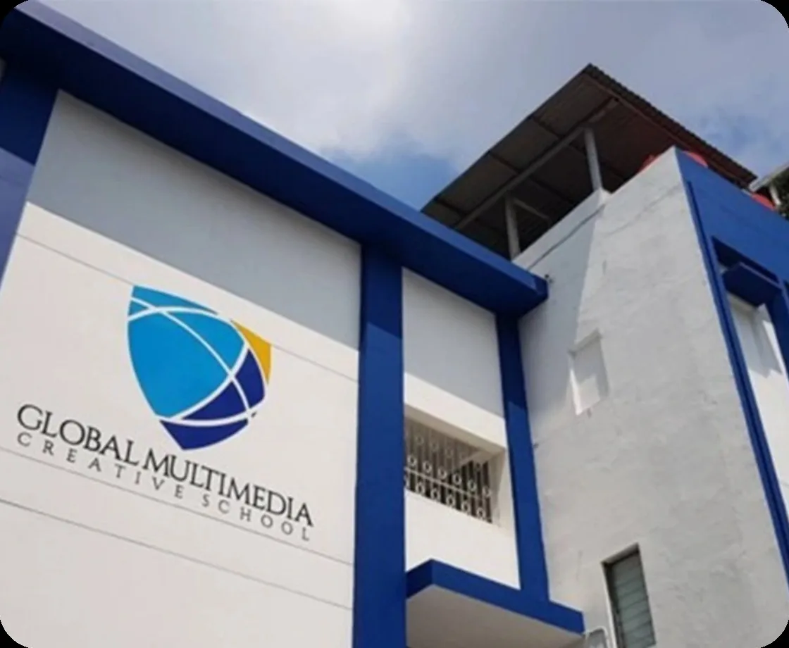 The GMC Jakarta campus building with the school logo on its facade